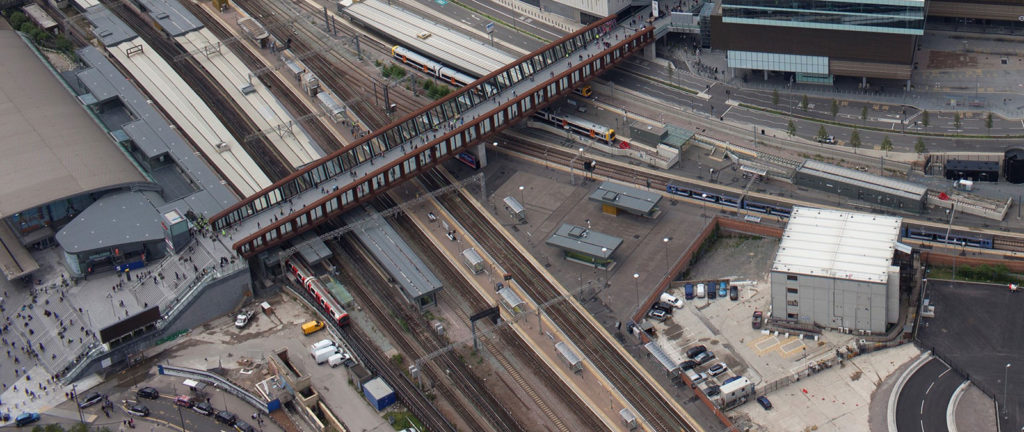 Aerial view of Stratford station