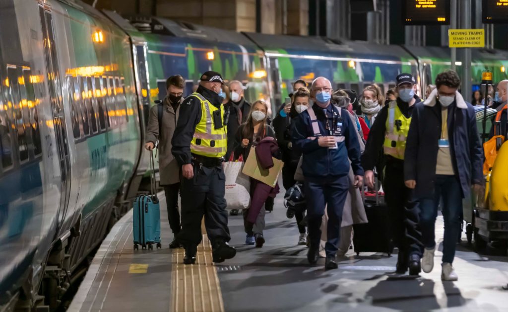 Activist Greta Thunberg among the passengers arriving at Glasgow Central by train for COP26