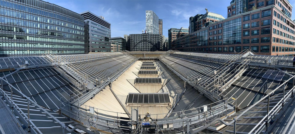 Panoramic view of Liverpool Street station roof