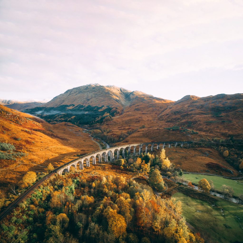 Landscape view of the Glenfinnan Viaduct. Photographed by Connor Mollison.