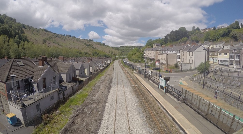 Landscape of Ebbw Vale line in South Wales