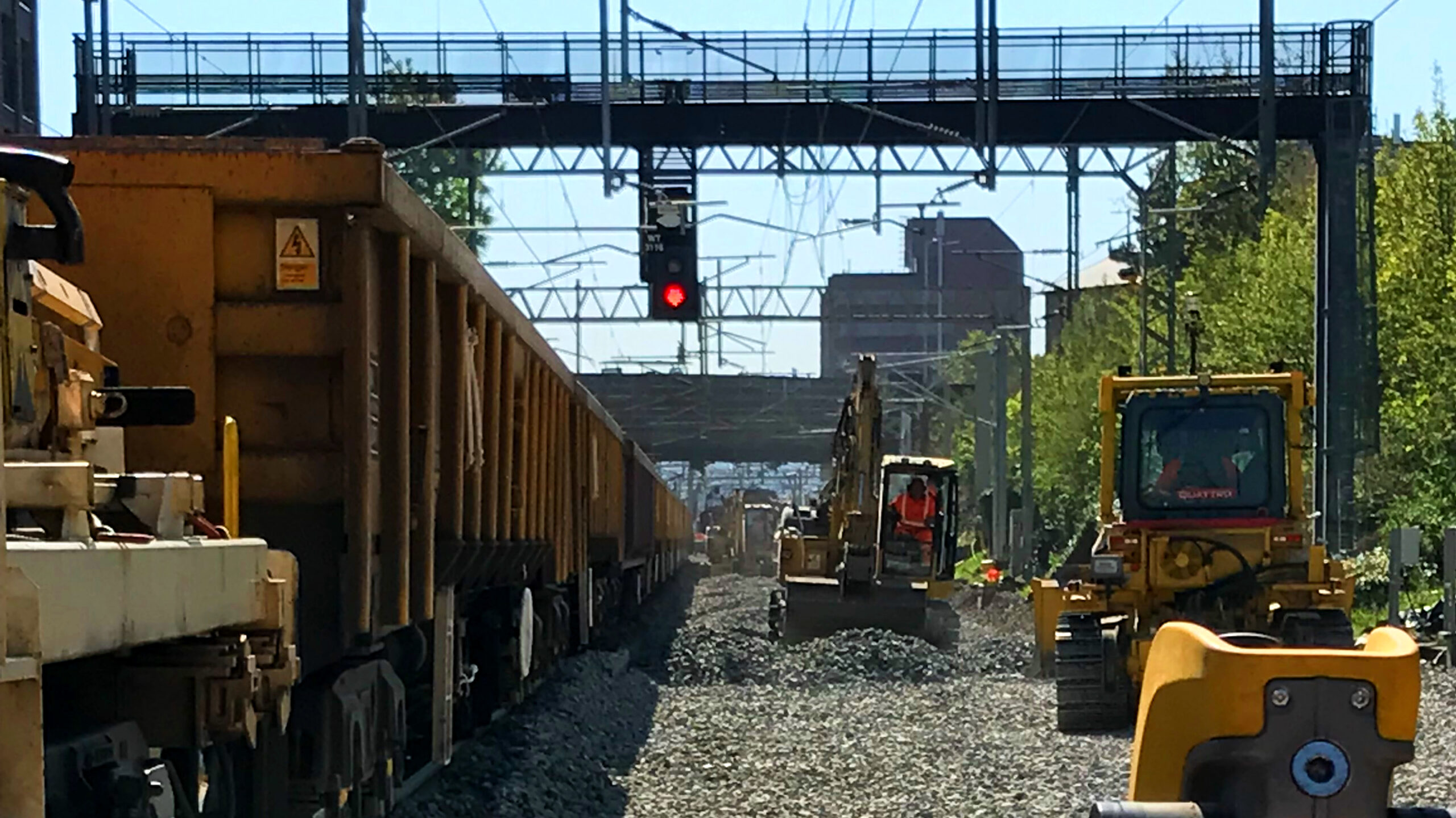 Bulldozers and whackers at Watford North Junction. 