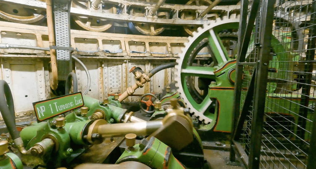 Close-up of the internal mechanism of Goole Swing Bridge.