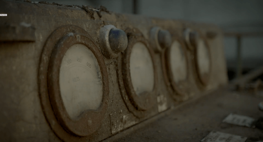 Close up of dials that form part of the DC testbed equipment found inside the substation at Willesden Junction.