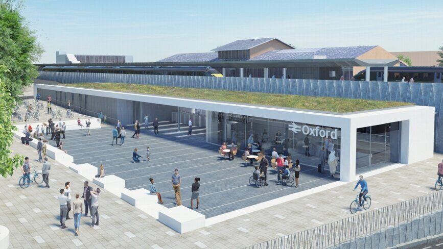 Artist's impression of new Oxford station western entrance.