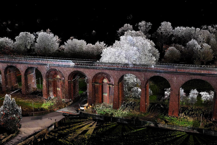 Still image from Whalley Viaduct LiDAR scan – Credit Commendium
