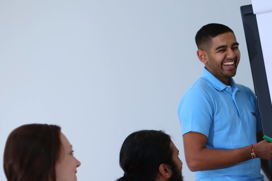 Westwood apprentices laughing in classroom