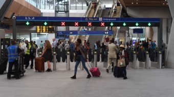 Passengers moving through London Bridge