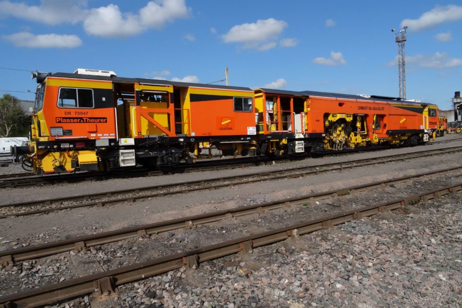 Colas Rail tamper track treatment train