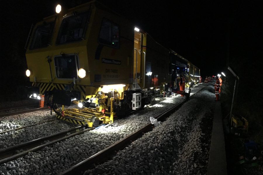 Dynamic Track Stabilisation unit at work
