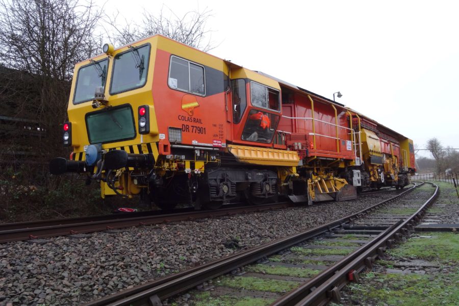 Colas Rail ballast regulator treatment train