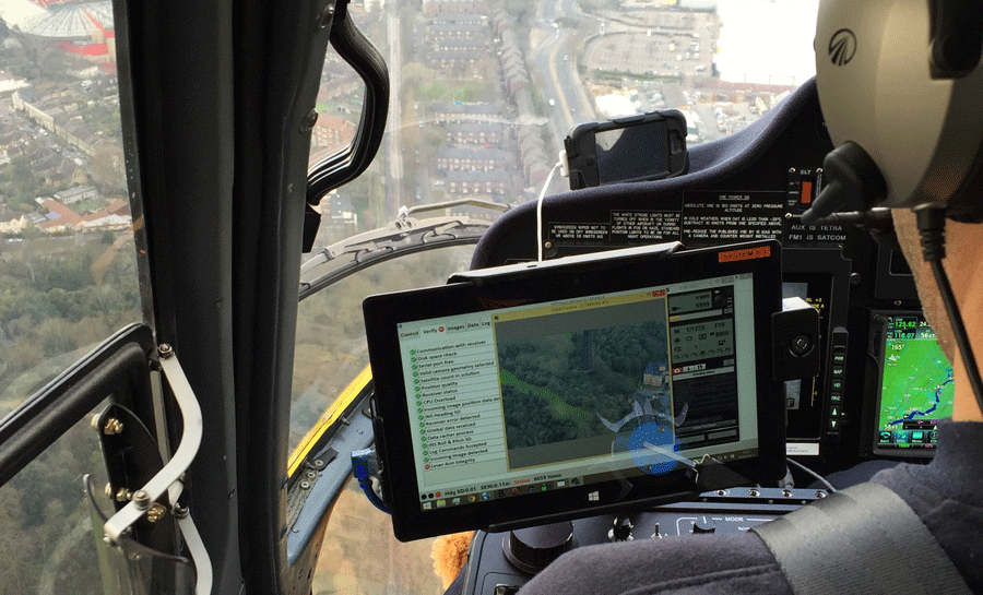 Inside air operations helicopter