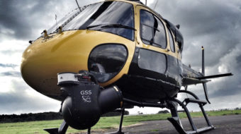 Gyro stabilised camera on helicopter