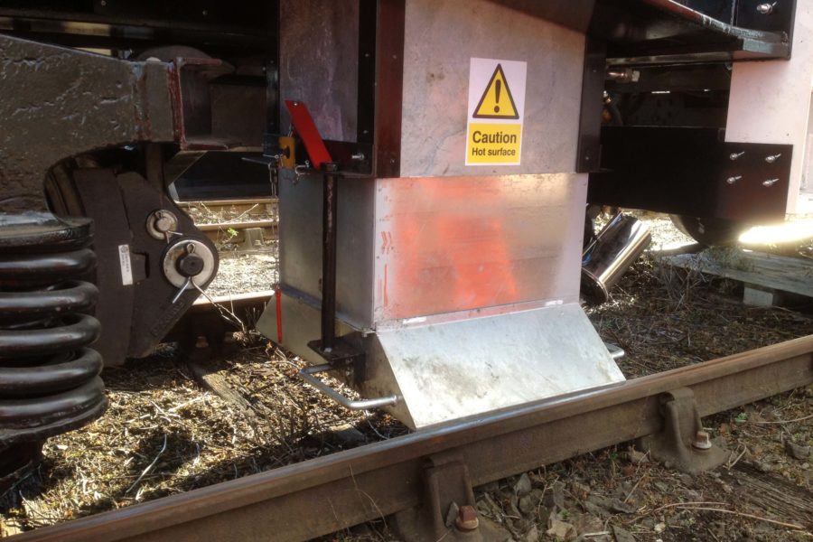 Close-up of a heater on the winter development vehicle