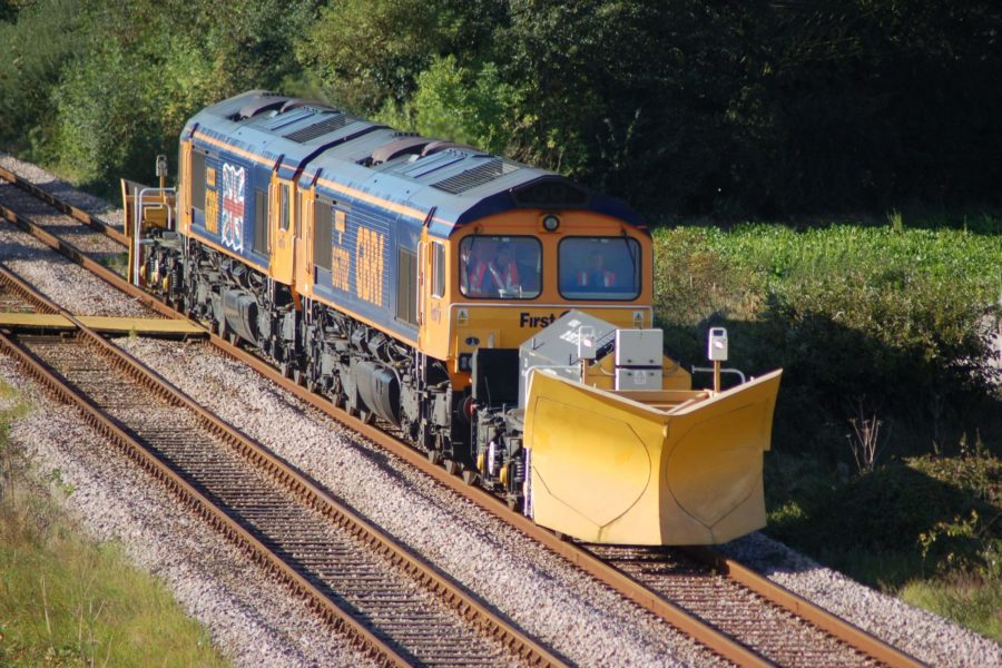 Beilhack V plough moving on the tracks in sunshine