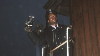 Black guard in a brake van 1962
