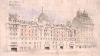 Old drawing of London Victoria station front