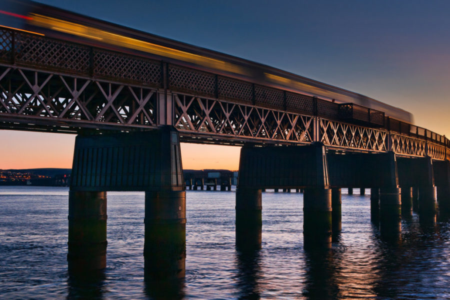 Train Crossing Tay Rail Bridge