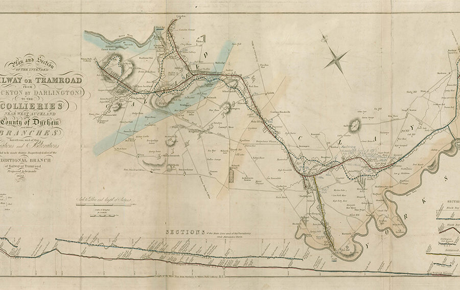 Stephenson-notebook-Stockton-Darlington-Stephenson-Parliamentary-Plan-1822-resized