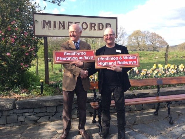 Ffestiniog-Railway-Dr-John-Prideaux-Chair-of-Ffestiniog-Railway-left-with-Sir-Peter-Hendy-CBE-chair-of-Network-Rail-right
