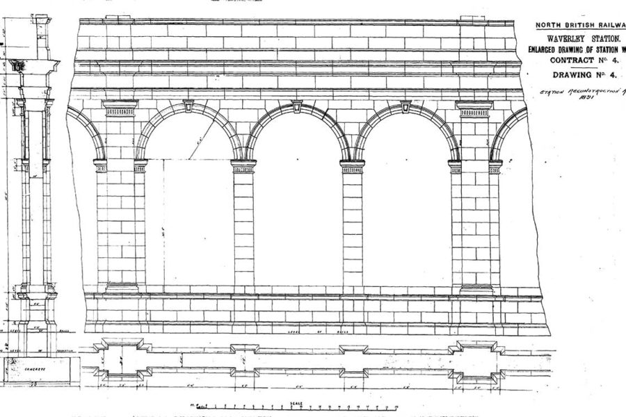 Edinburgh-Waverley-Station-enlarged-drawing-of-station-wall